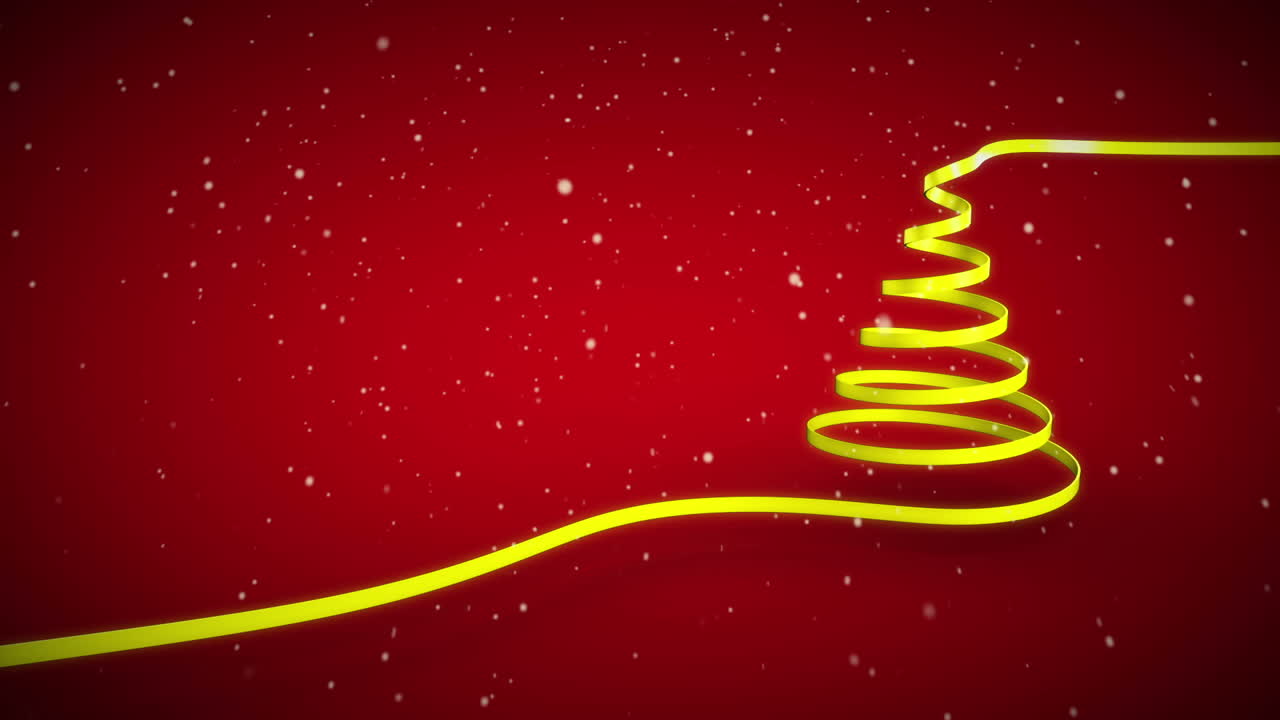 cinta girando para formar la forma del árbol de navidad