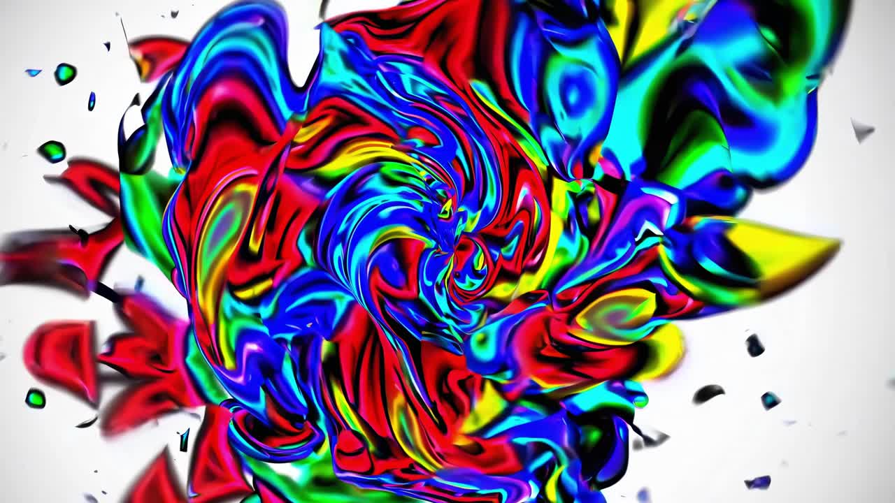 Dynamic explosion of swirling colors in vivid blues, reds, and greens, creating an energetic and mesmerizing abstract design. Perfect for creative projects and artistic backgrounds