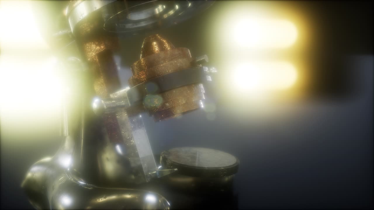 viejo microscopio de laboratorio científico retro