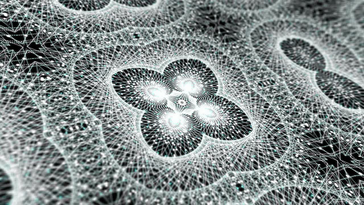 gráficos de movimiento abstractos de bucle sin costuras de fractal de mandala digital. cuadrícula de líneas florales multicolores en concepto de animación 4k. fondo caleidoscópico para yoga, meditación, fitness, clubes, etc.