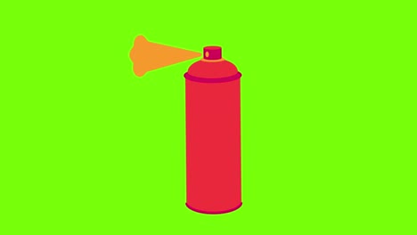 animation of a fire extinguisher on a green screen