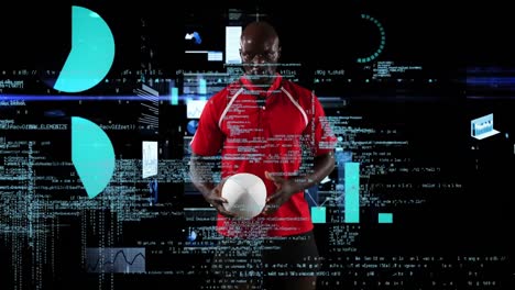 Animation-of-data-processing-and-statistics-over-rugby-player