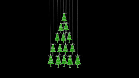 Weihnachtsbäume-Hängen-Mit-Seilsymbol,-Transparenter-Hintergrund-Mit-Alphakanal