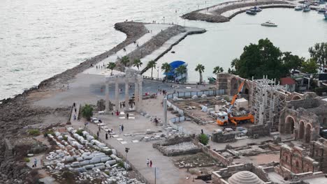 Ancient-Roman-Apollo-Temple-Ruins,-Tourist-Attraction-in-Side,-Turkey