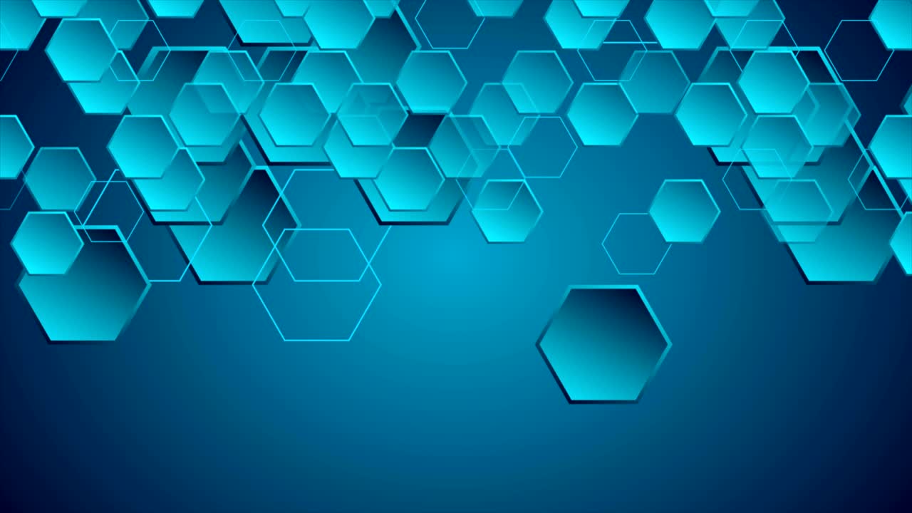 Dark blue hi-tech geometric video animation