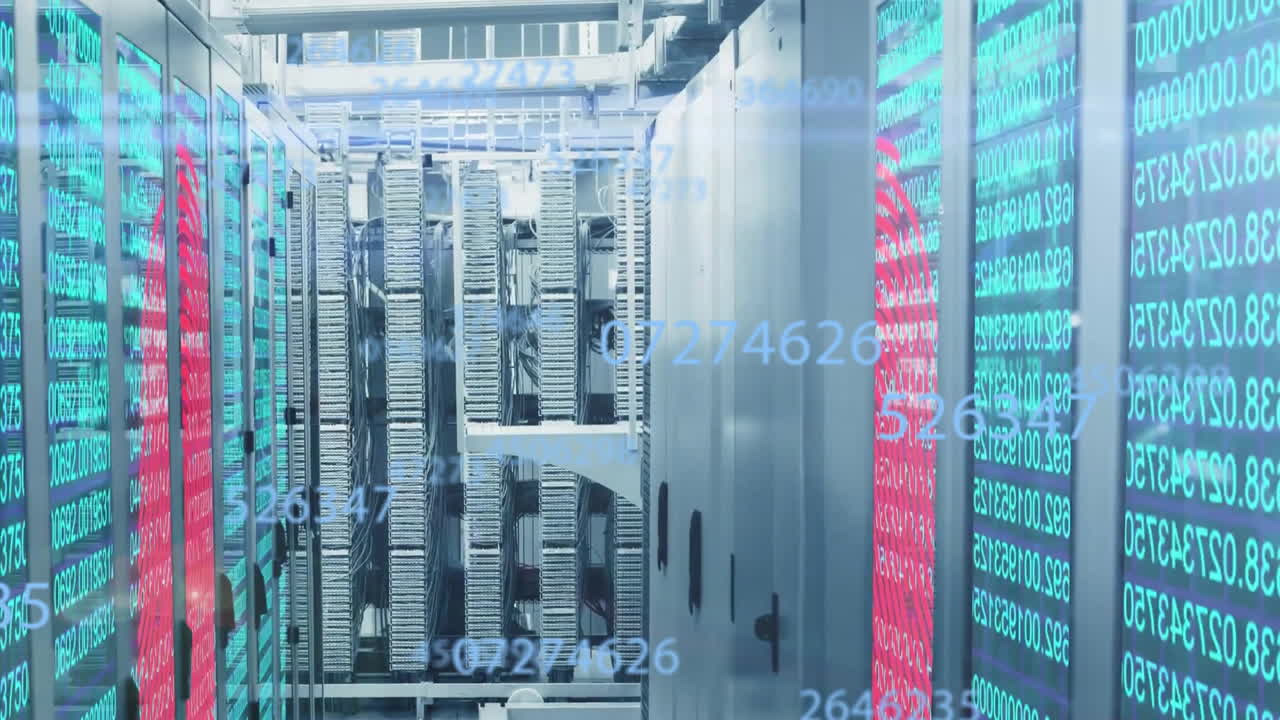 Animation of data processing over computer servers