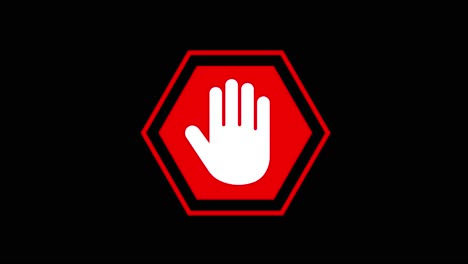 stop sign with hand icon