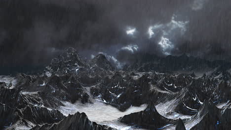 dark and stormy mountain landscape