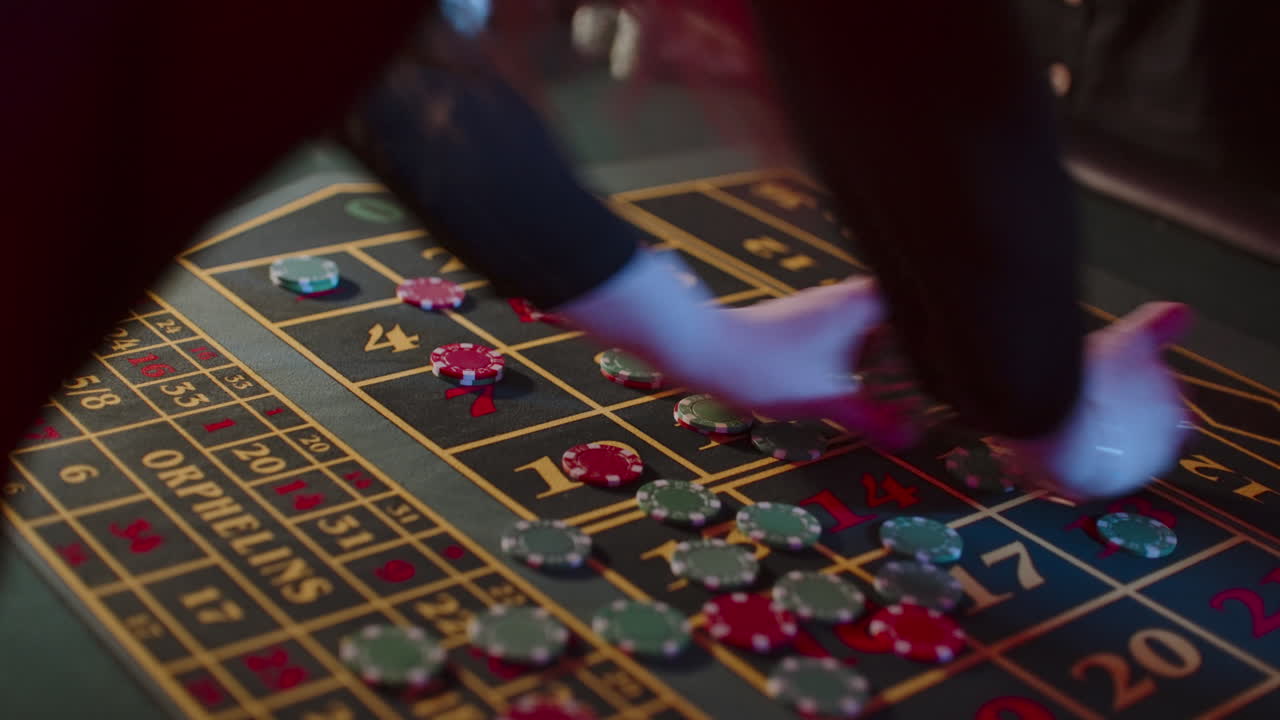 Roulette Table with Chips