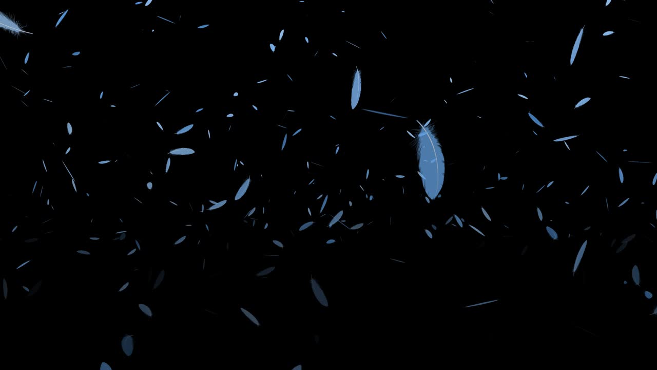 밝은 파란 털 날아다니는 입자 모션 그래픽