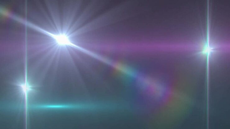 Animazione di scie luminose e punti su sfondo nero
