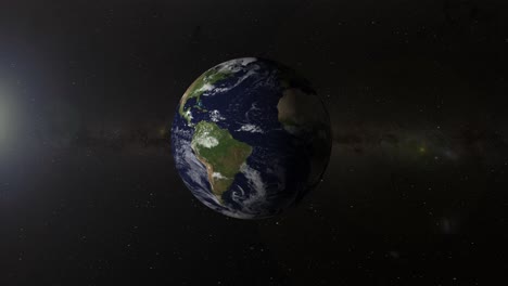 animación de la rotación de la tierra contra un fondo estrellado