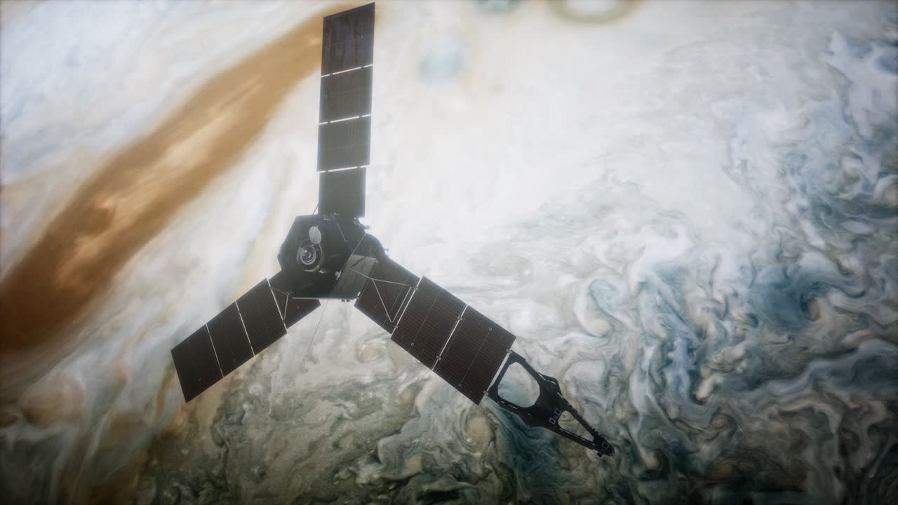 satélite de juno en órbita alrededor de júpiter