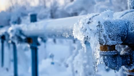 un primer plano de un grifo cubierto de hielo y hielo