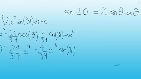 animation of mathematical equations and diagrams against blue background