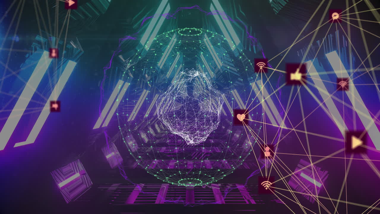 빛나는 터널에 대한 연결 네트워크의 지구