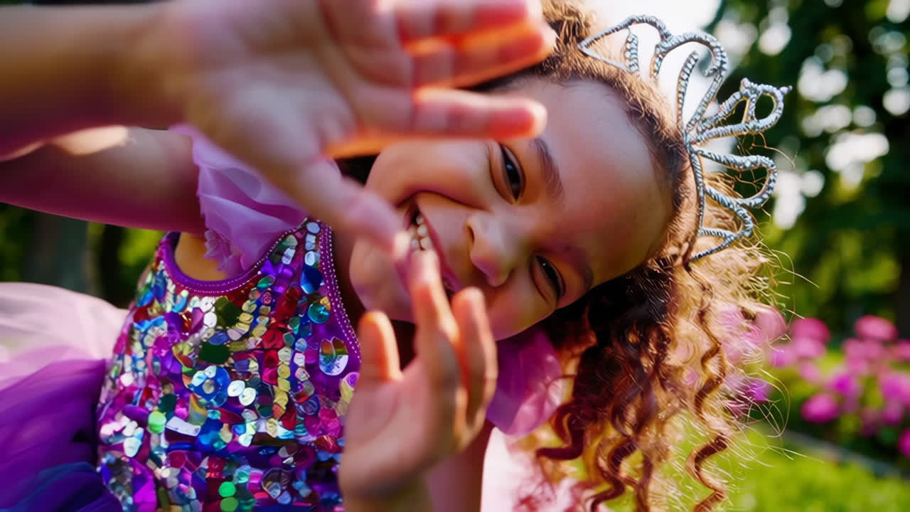 Happy Princess Child in a Park