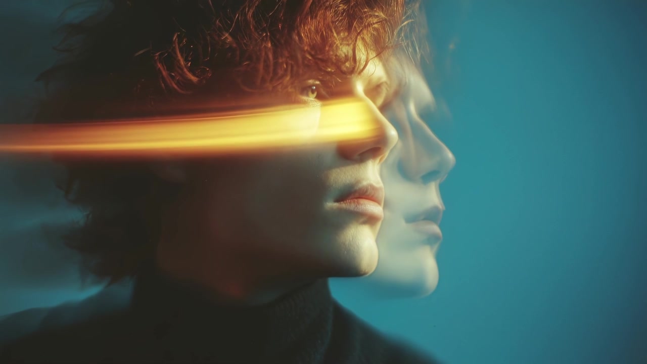Portrait of a Young Man with Artistic Motion Blur Effect