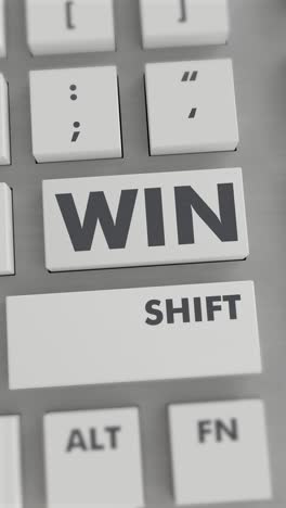 win button pressing on keyboard vertical video