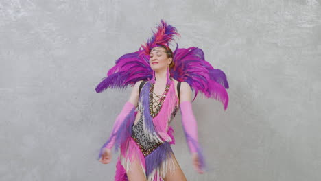 zoom in view of female dancer performing a cabaret dance