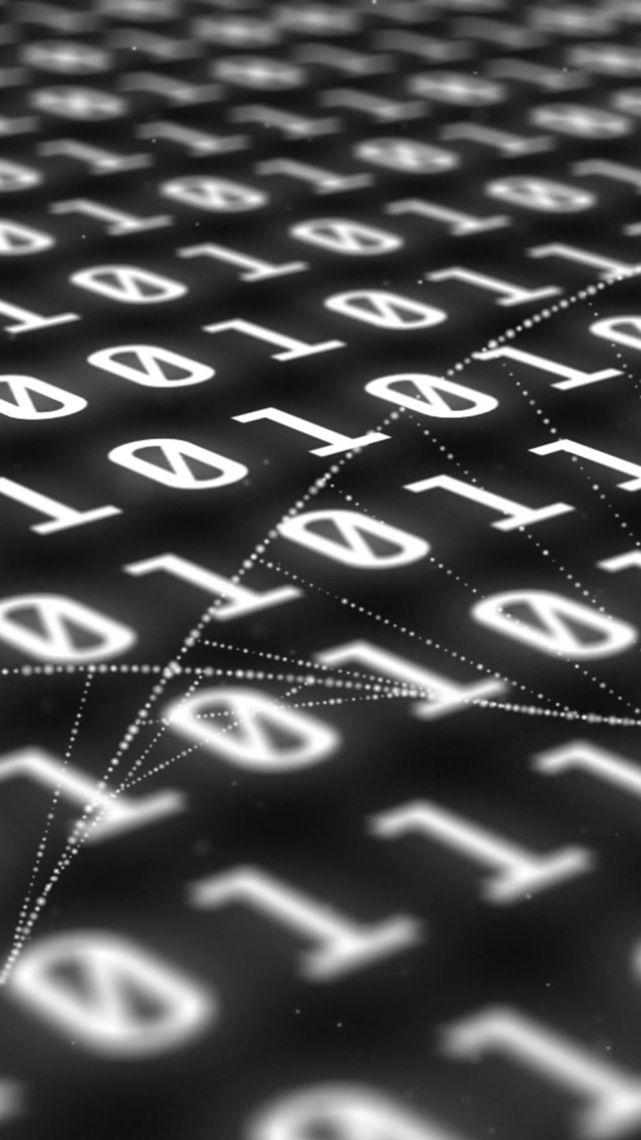 Binary code and DNA strand animating over digital background
