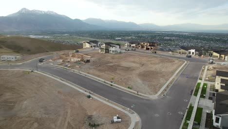 real estate market residential development in mountains of lehi, utah - aerial