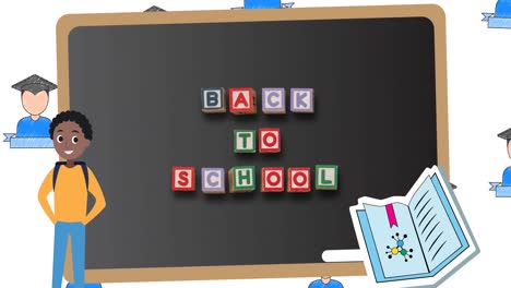 Animation-Von-Back-to-School-Texten-über-Schulsymbolen