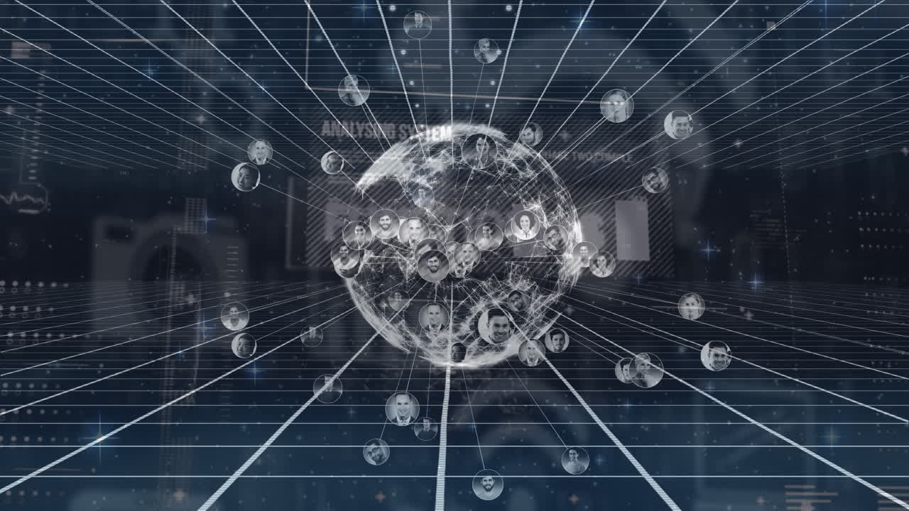 Animation of network of connections over globe