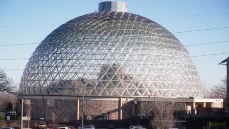 handheld shot of the desert dome in omaha, nebraska, usa