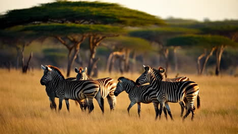 zebras in the savanna