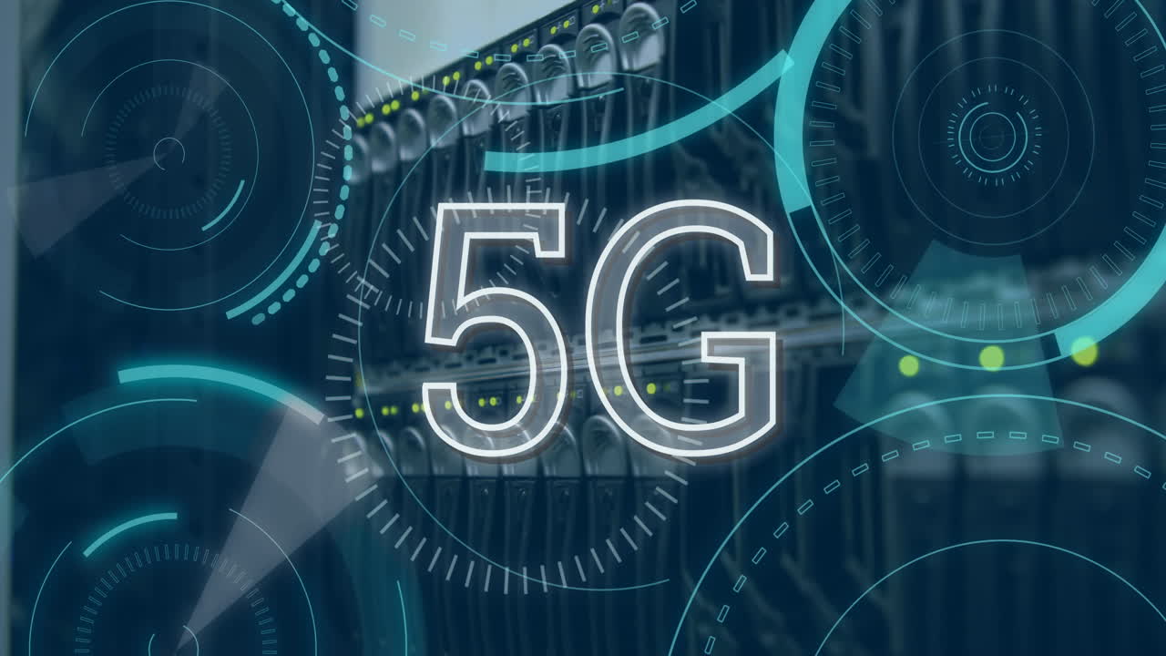 5g scritto nel mezzo di un cerchio futuristico 4k