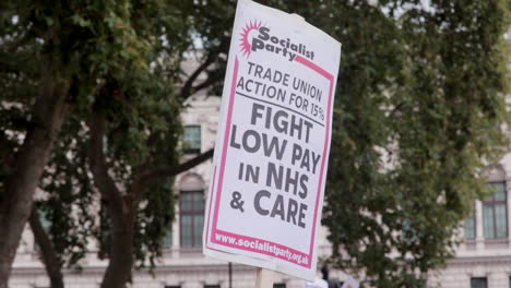 sinal de manifestação de protesto nhs em londres