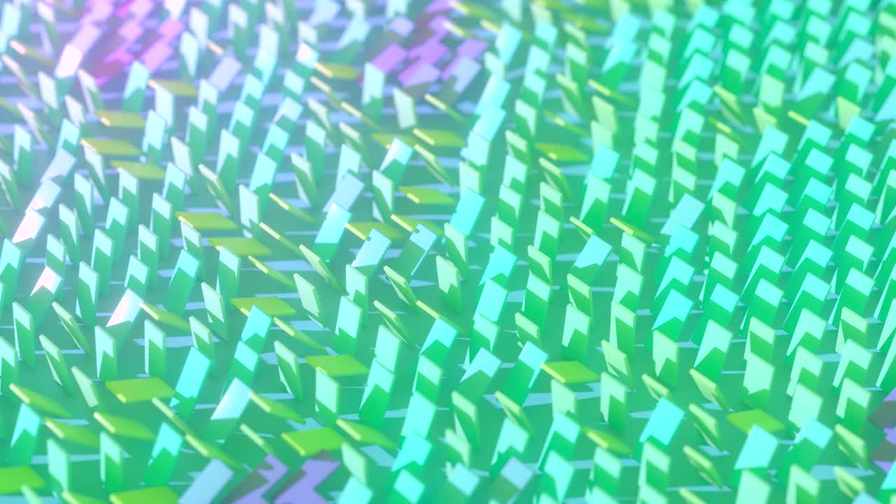 fondo abstracto de coloridos rectángulos giratorios. el color cambia dependiendo del ángulo de rotación. superficie de rectángulos. animación 3d de bucle sin costuras
