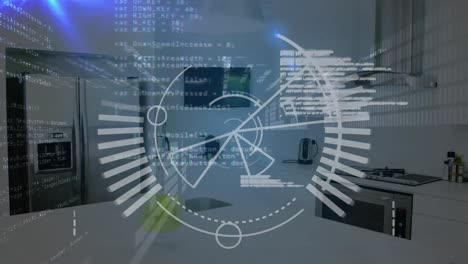 Animation-of-interface-showing-circular-scope-scanning-and-information-with-kitchen-interior