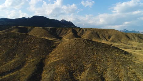 aerial view of dry mountainous landscape