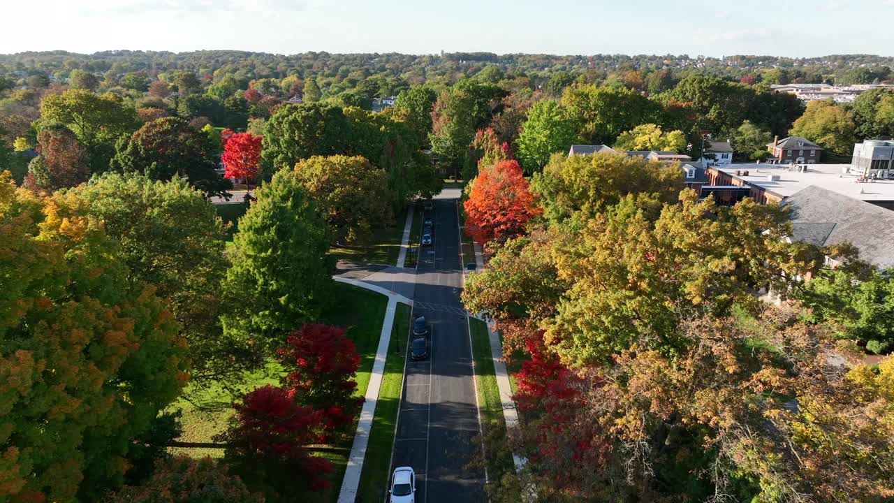 미국 작은 마을의 교외