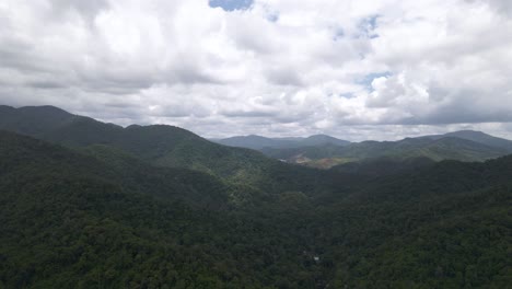xishuangbanna yunnan rainforest nature landscape in china, aerial drone flight