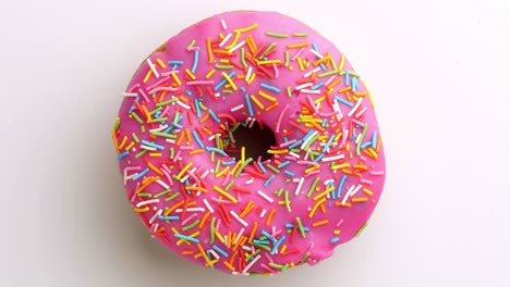 el donut está vidriado de cerca, con un bucle sin costuras.