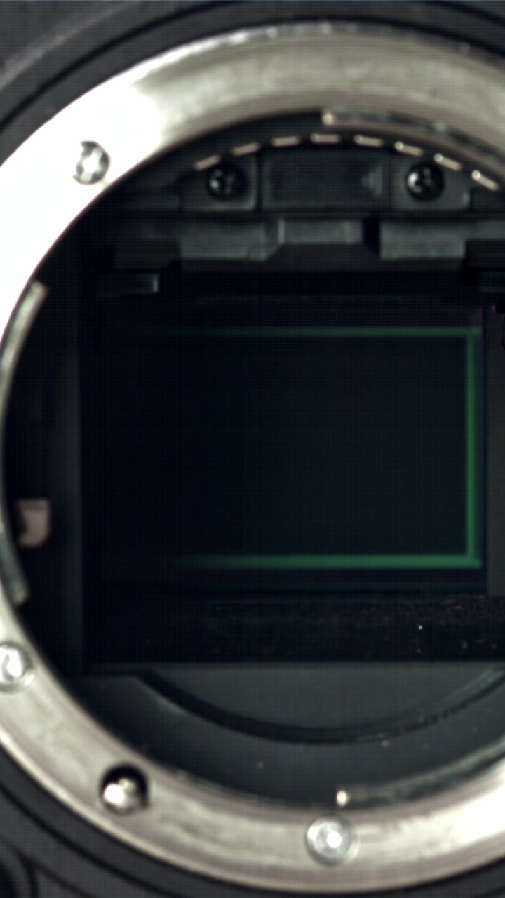 Close-Up of Digital Camera Shutter Opening and Closing