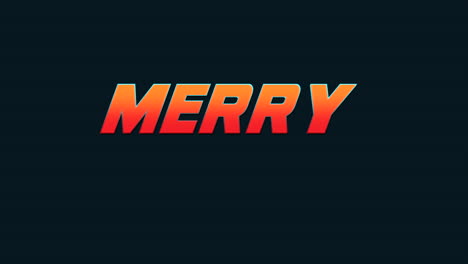 retro merry christmas text on black gradient