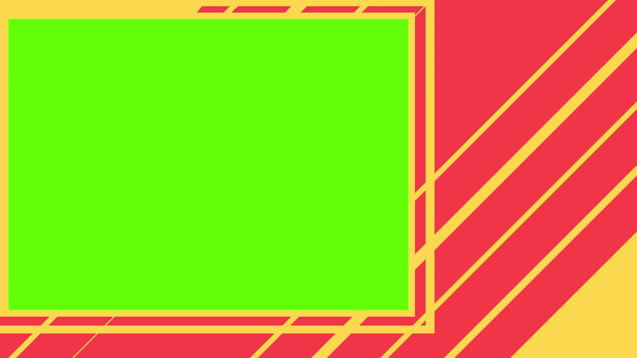 Animated Green Screen Frame with Moving Striped Background