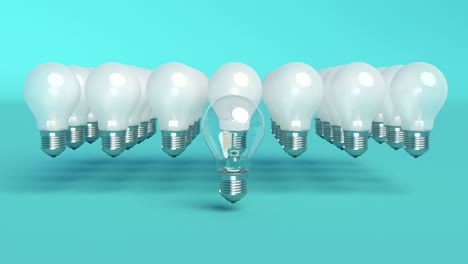 una bombilla sobresaliente concepto de idea minimalista luz brillante capaz de hacer un bucle sin costuras 4k