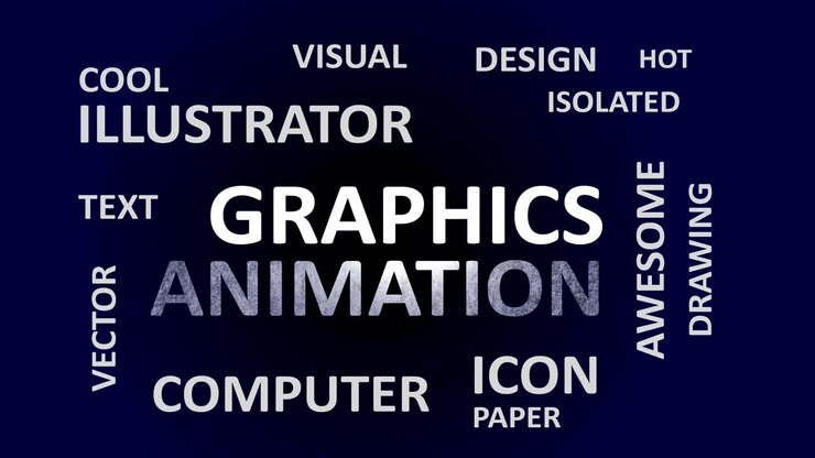 Graphics Animation Letters motion typography background.