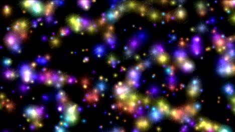 las estrellas de color los fuegos artificiales brillan 4k