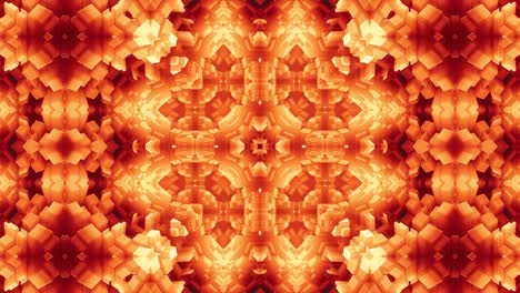 animación en bucle liso de forma mate suave abstracta en 3d en la estructura simétrica del material mate brillo ligero, cambios de formas suavemente cíclicas. gradiente amarillo naranja rojo