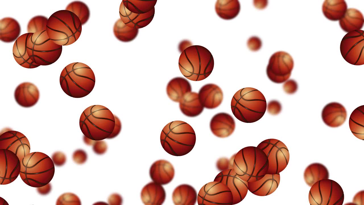 변하는 색의 배경에 대해 움직이는 농구