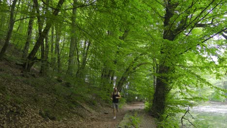 running in nature.