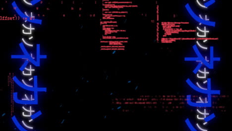 animación del procesamiento de datos sobre símbolos chinos
