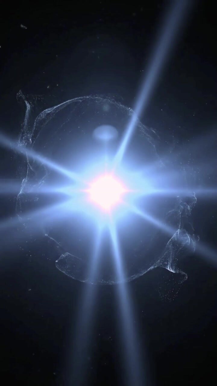 Anel Abstrato de Partículas de Luz Brilhantes Expandindo-se no Espaço Escuro