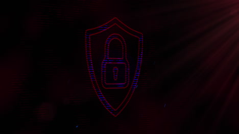 animación de la interfaz digital de la computadora seguridad en línea icono de candado rosa en un fondo brillante
